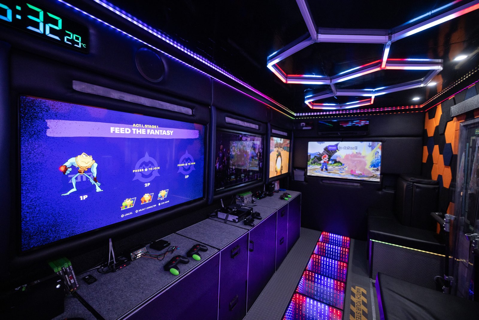 Inside the Elite XP Parties mobile game truck