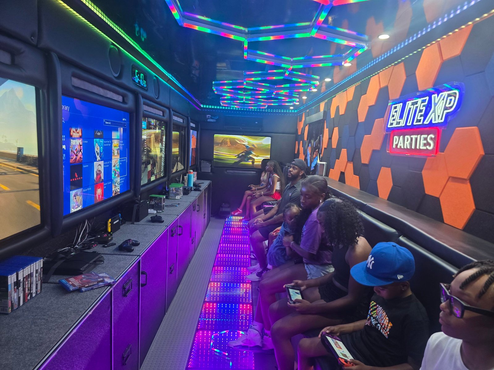 Elite XP Game Truck at a birthday party in Riverdale, Maryland